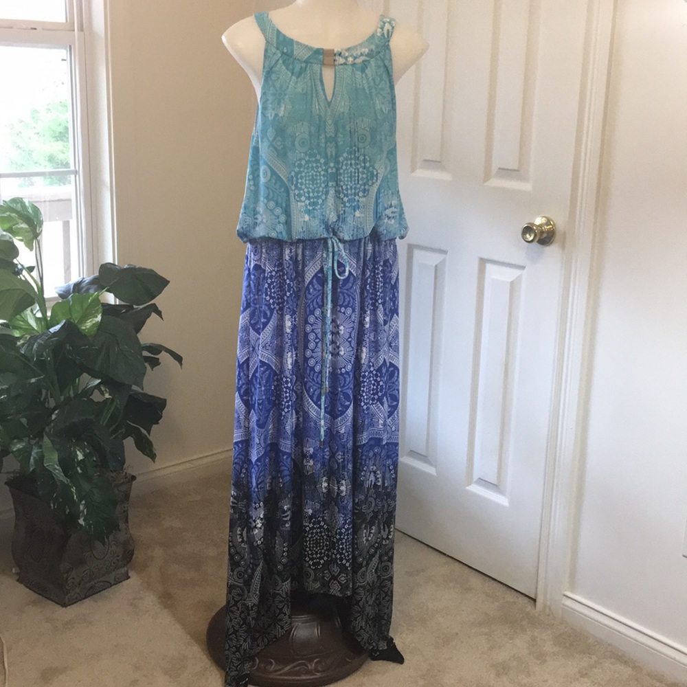 Rafaela Maxi Dress Handkerchief Hem Sleeveless LG